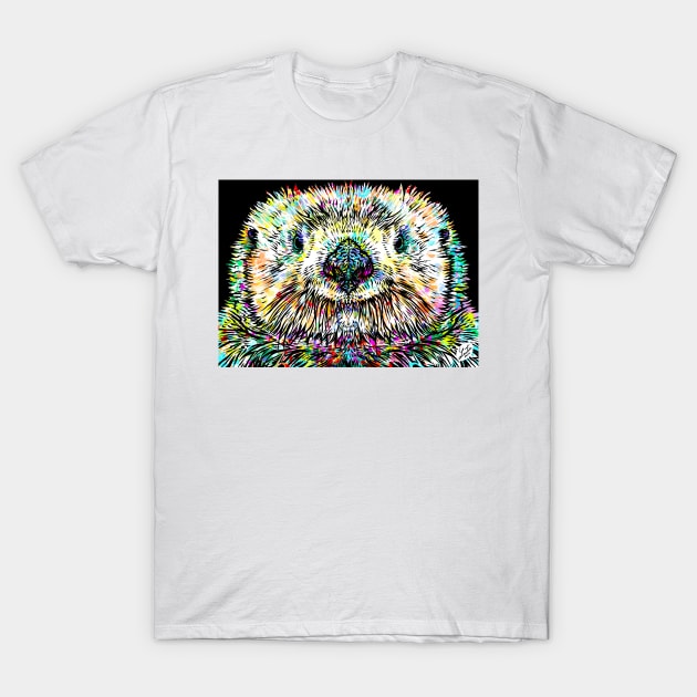 OTTER watercolor and ink portrait T-Shirt by lautir